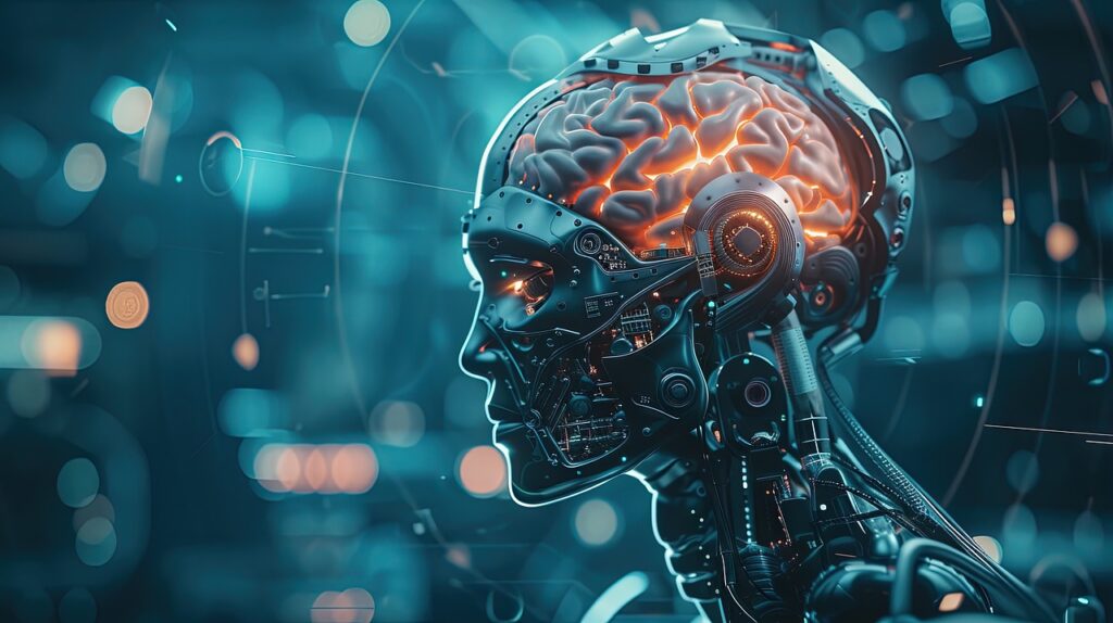 robot, brain, thinking